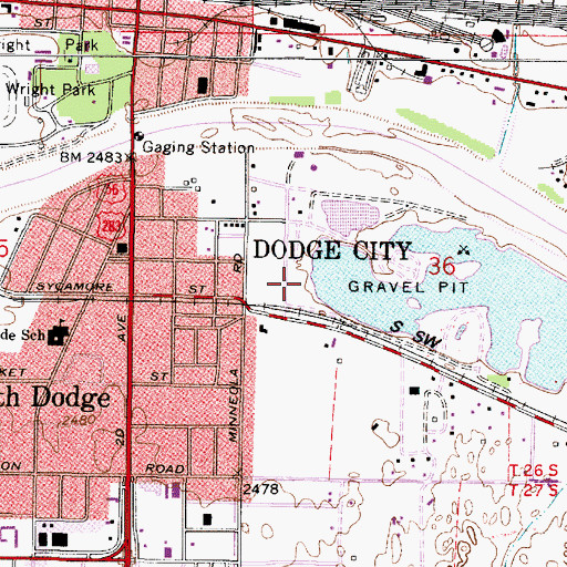Topographic Map of Watersports Recreational Vehicle Park, KS