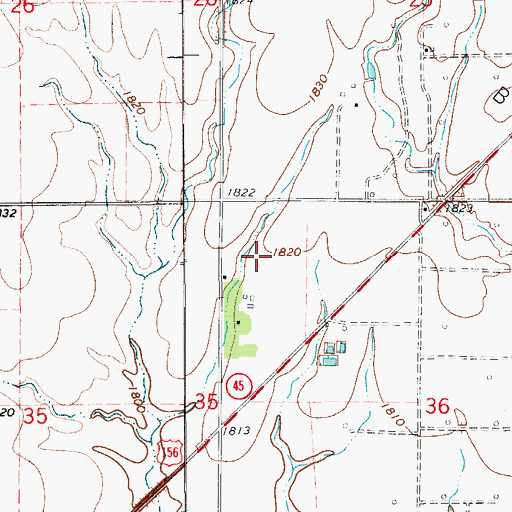 Topographic Map of Claflin Golf Club, KS