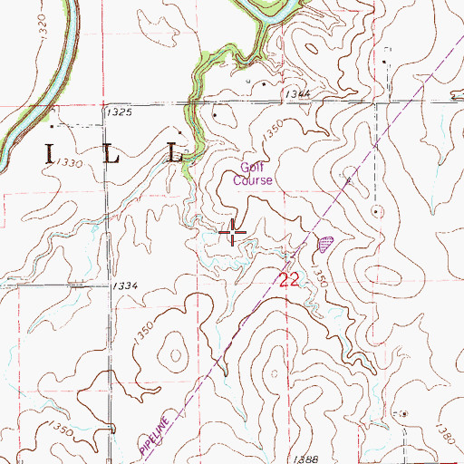 Topographic Map of Lindsborg Golf Course, KS