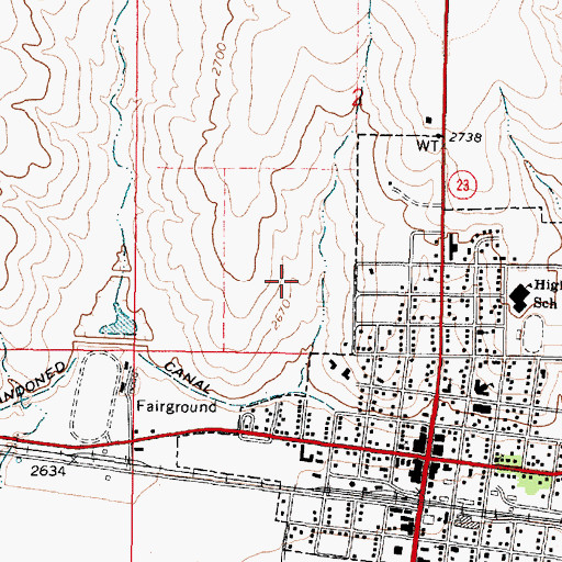 Topographic Map of Cimarron Golf Club, KS
