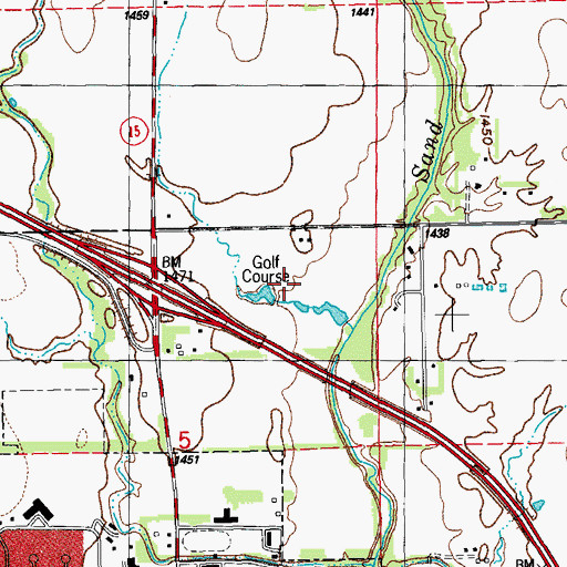 Topographic Map of Newton Public Golf Course, KS