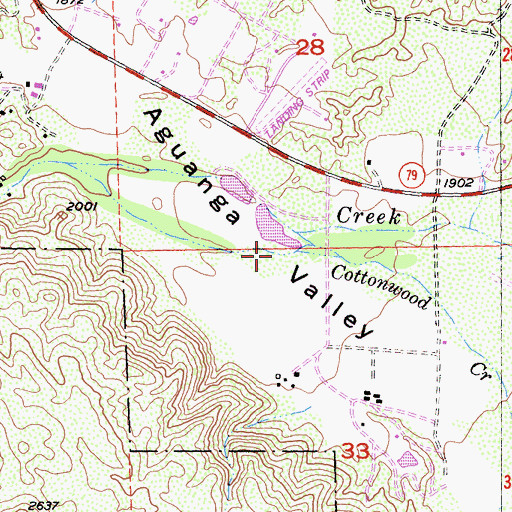Topographic Map of Aguanga Valley, CA