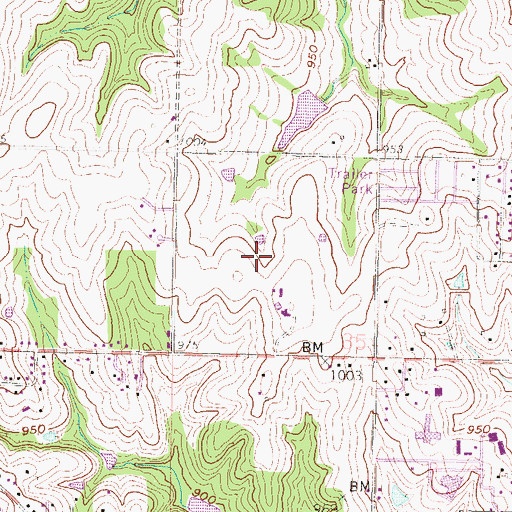 Topographic Map of Bellevue Country Club, KS