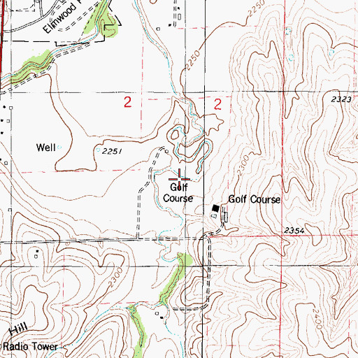 Topographic Map of Prairie Dog Golf Club, KS