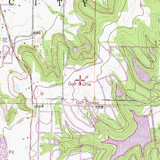 Topographic Map of Sugar Valley Lakes Golf Club, KS