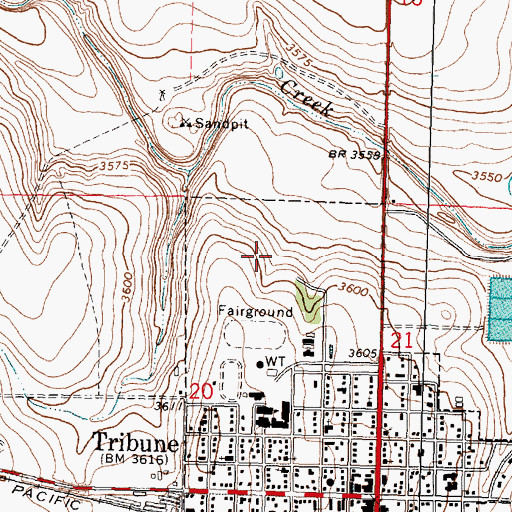 Topographic Map of Greeley County Country Club, KS