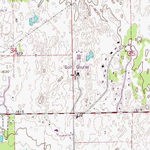 Topographic Map of Prairie Dunes Country Club, KS