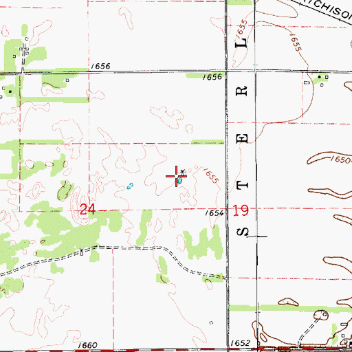 Topographic Map of Sterling Country Club, KS