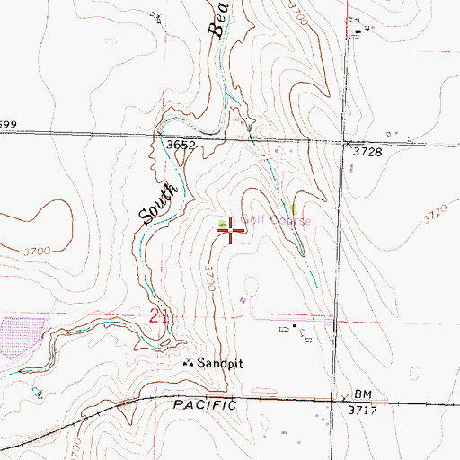 Topographic Map of Sugar Hills Golf Club, KS