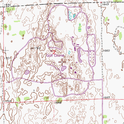 Topographic Map of The Highlands Golf Club, KS