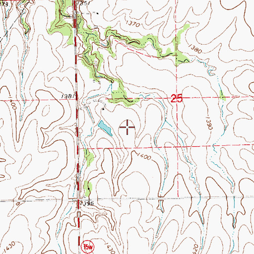 Topographic Map of Cedar Hills Golf Course, KS