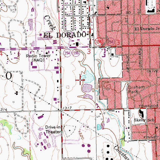 Topographic Map of American Legion Golf Course, KS