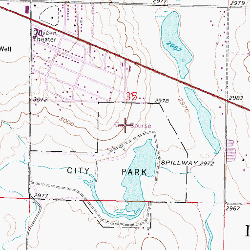 Topographic Map of Bentwood Golf Course, KS