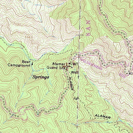 Topographic Map of Alamar Guard Station, CA