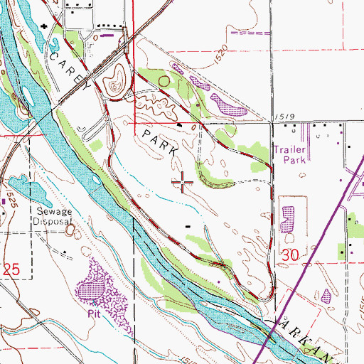 Topographic Map of Carey Park Golf Course, KS