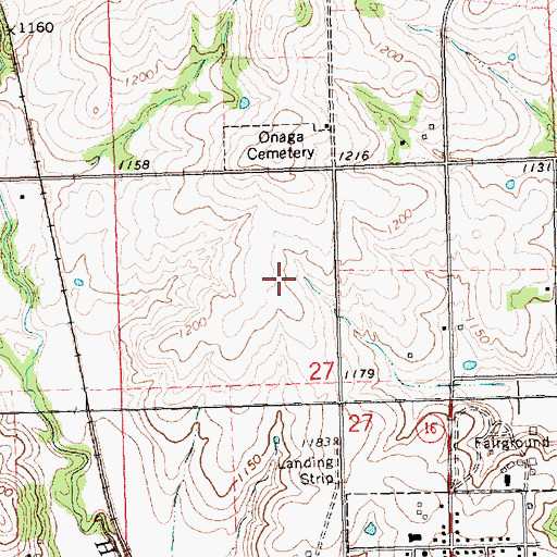 Topographic Map of Cool Springs Golf Course, KS