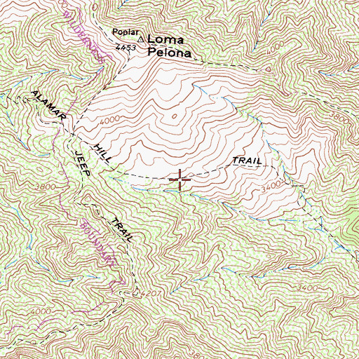 Topographic Map of Alamar Hill Trail, CA