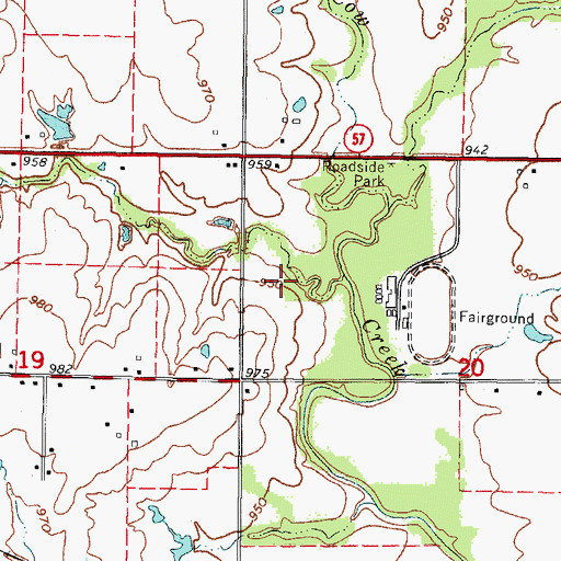Topographic Map of Girard Municipal Golf Course, KS