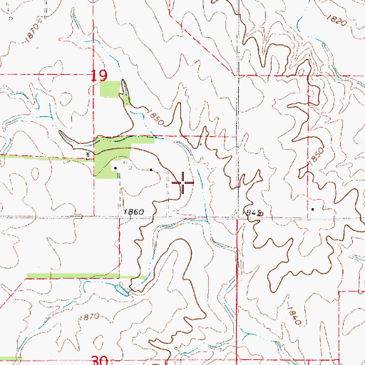 Topographic Map of Green Valley Golf Course, KS