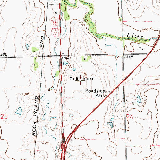 Topographic Map of Herington Country Club, KS