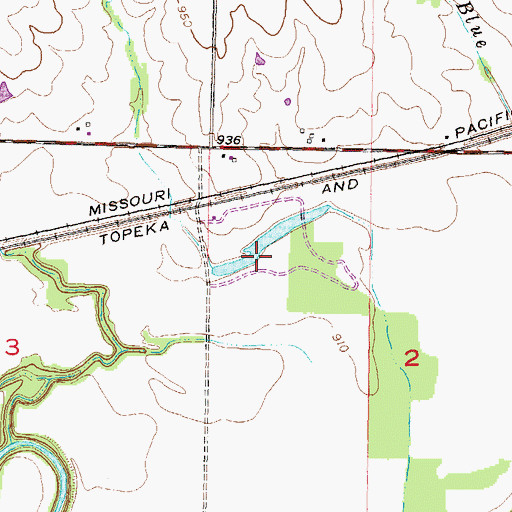 Topographic Map of Hickory Hollow Golf Club, KS