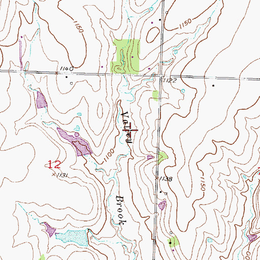 Topographic Map of Hidden Springs Golf Course, KS