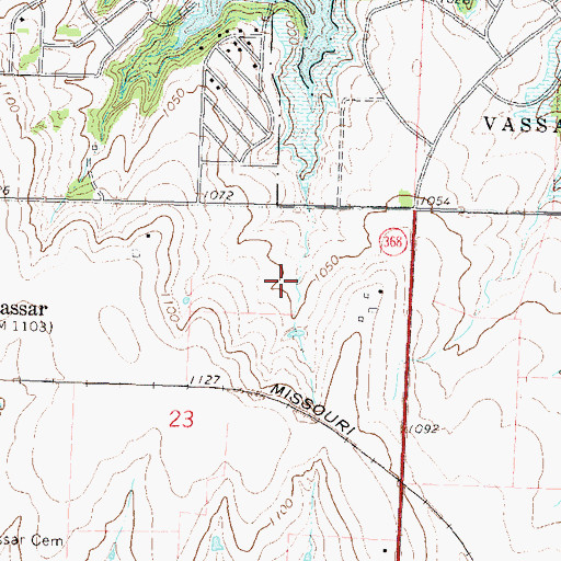Topographic Map of Lamont Hill Resort Golf Course, KS