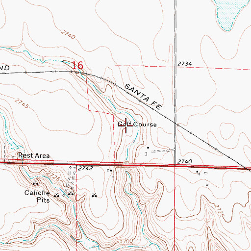 Topographic Map of Lane County Country Club, KS
