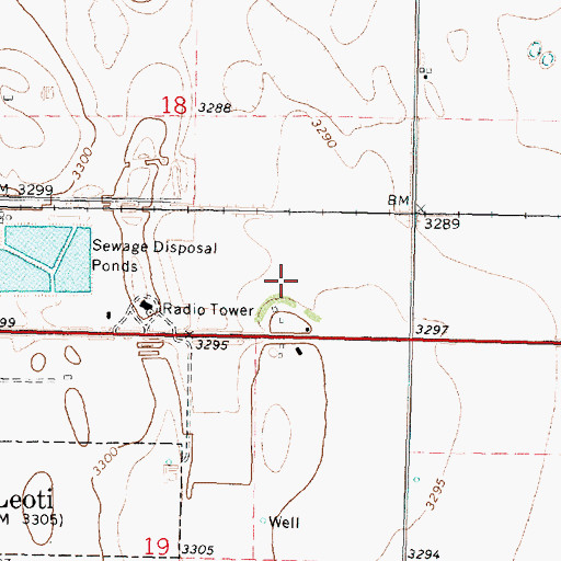 Topographic Map of Leoti Country Club, KS