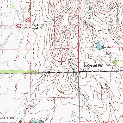 Topographic Map of Lincoln Golf Course, KS