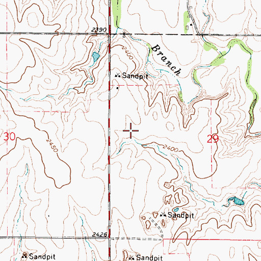 Topographic Map of Ness County Country Club, KS