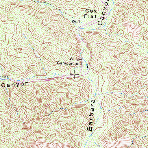Topographic Map of Alamo Canyon, CA