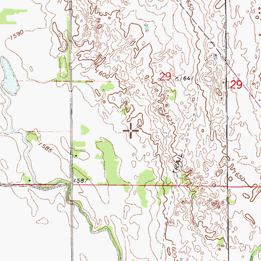 Topographic Map of Paradise Pastures Golf Course, KS