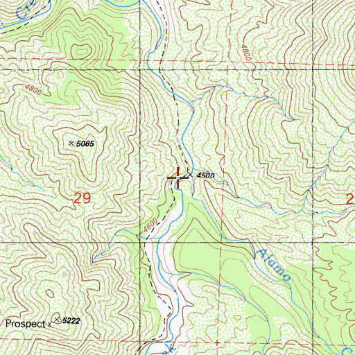 Topographic Map of Alamo Creek, CA