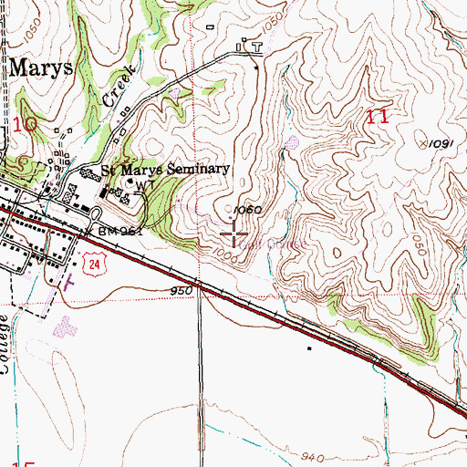Topographic Map of Saint Marys Public Golf Course, KS