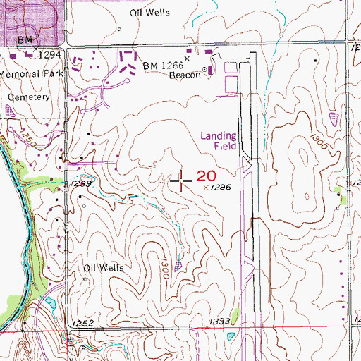 Topographic Map of Salina Municipal Golf Course, KS