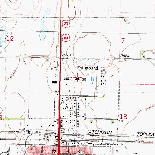 Topographic Map of Scott City Country Club, KS
