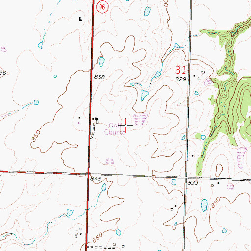Topographic Map of Sycamore Valley Golf Course, KS