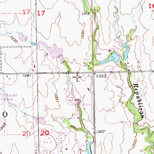 Topographic Map of Andover Public Library, KS