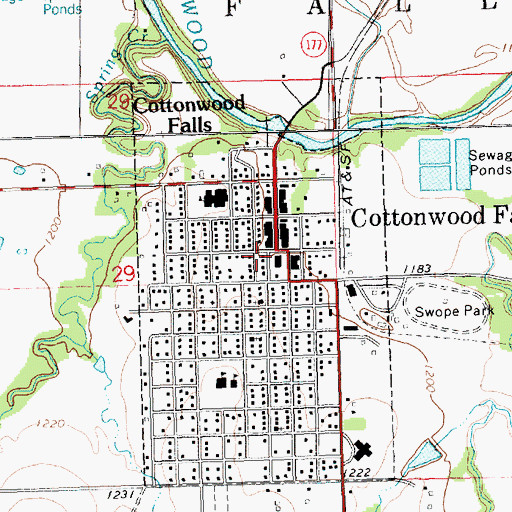 Topographic Map of Burnley Memorial Library, KS