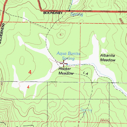 Topographic Map of Albanita Meadows, CA