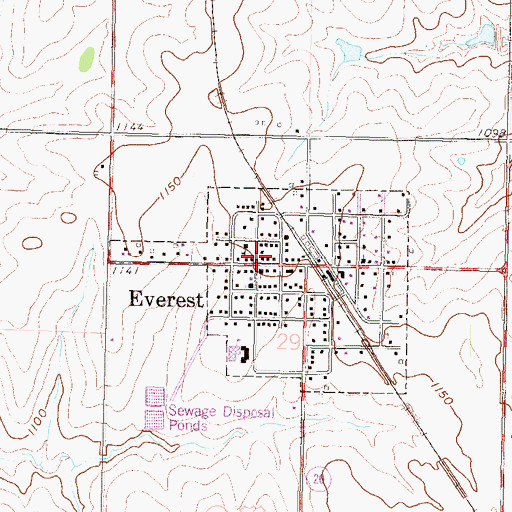 Topographic Map of Barnes Reading Room, KS