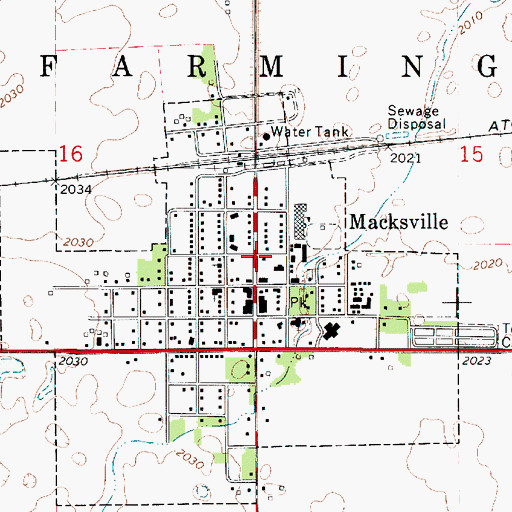 Topographic Map of Macksville City Library, KS