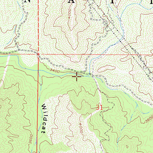 Topographic Map of Alder Creek, CA