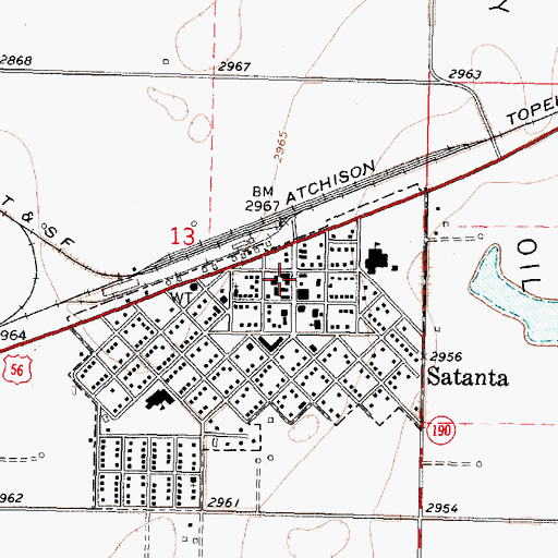 Topographic Map of Dudley Township Library, KS