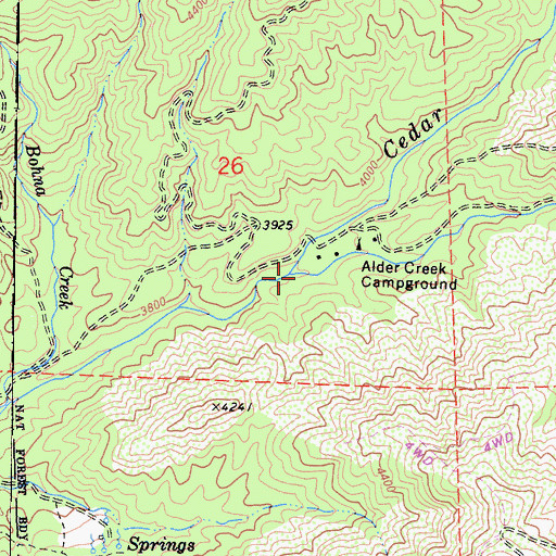 Topographic Map of Alder Creek, CA