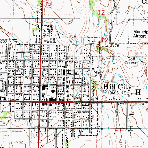 Topographic Map of Graham County Public Library, KS