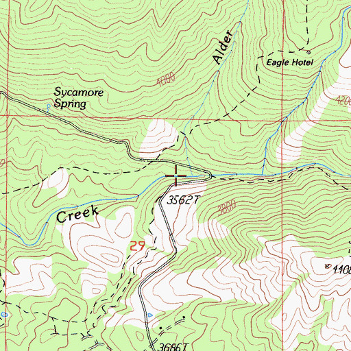 Topographic Map of Alder Creek, CA