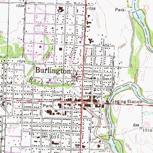 Topographic Map of Coffey County Library Burlington Branch, KS