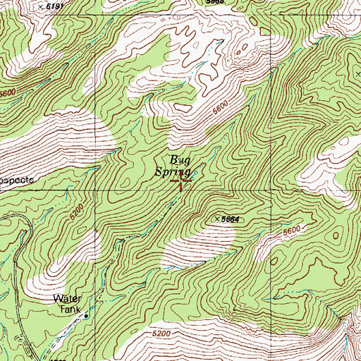 Topographic Map of Bug Spring, AZ